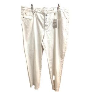 Torrid 20R White High Rise Straight Leg Jeans Button Fly Coastal Grandma Preppy